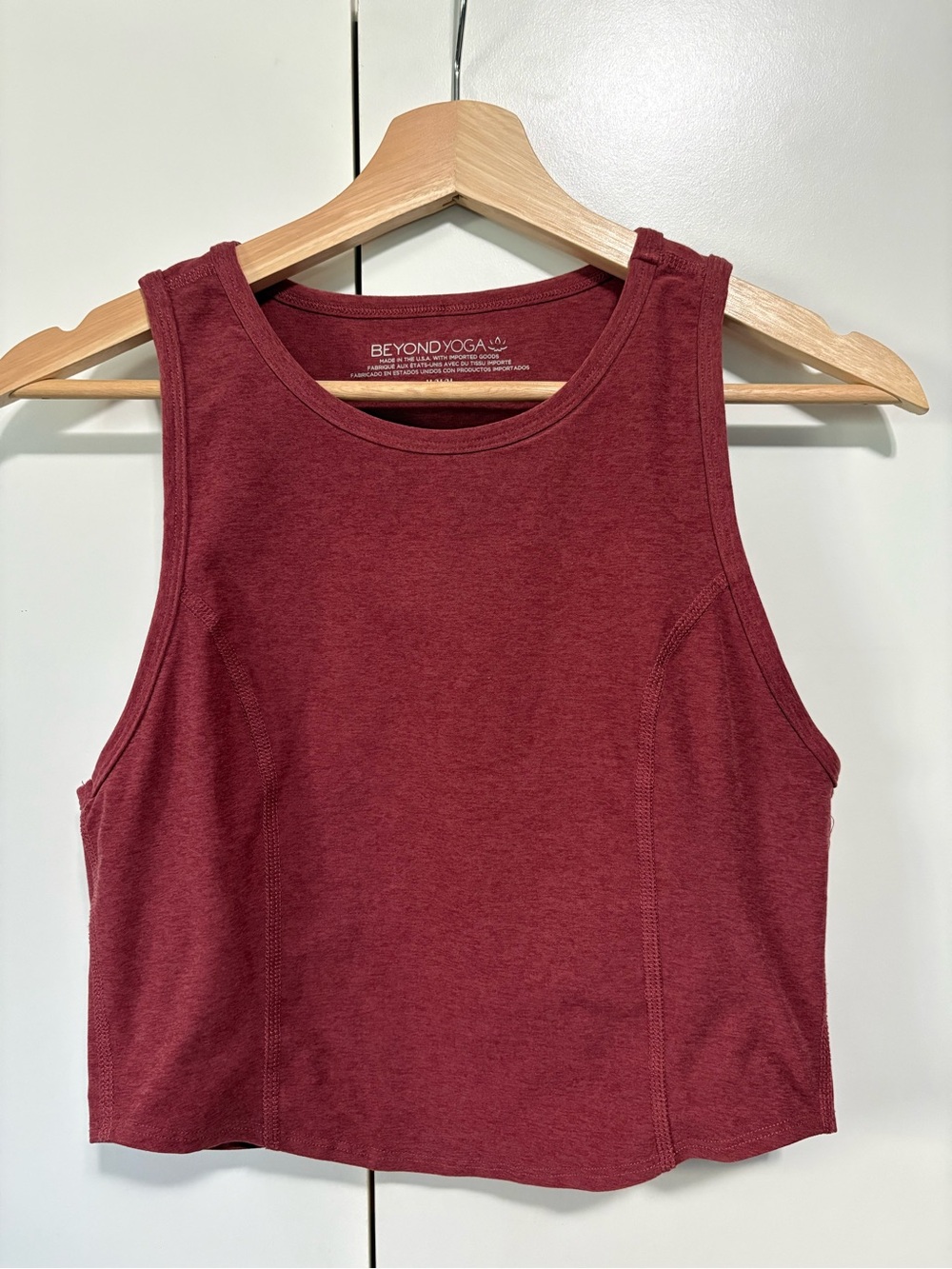 Beyond Yoga Cropped Tank Top in Deep Wine